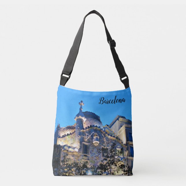 Ajustable Sac fourre-tout de Barcelone, Espagne Crossbody (Devant)