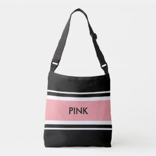 Ajustable Sac fourre-tout élégant noir rose et blanc