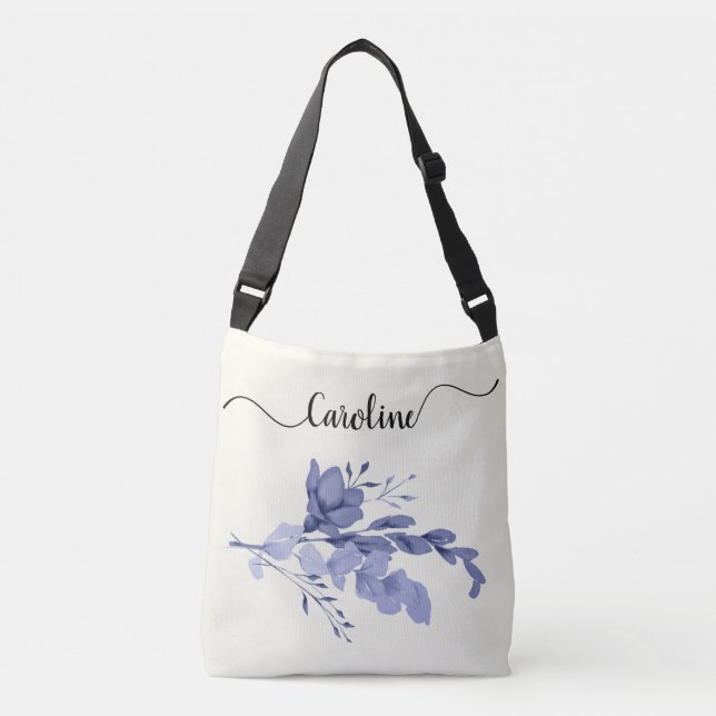 Ajustable Sac fourre-tout Fleur Bleu & Fils (Devant)