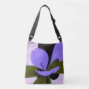 Ajustable Sac fourre-tout fleur violette – Floral abstrait m