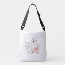 Sac fourre-tout floral chat "Mignon mais sauvage"