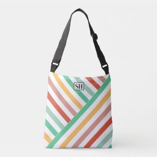 Ajustable Sac fourre-tout monogrammé à rayures de bonbon