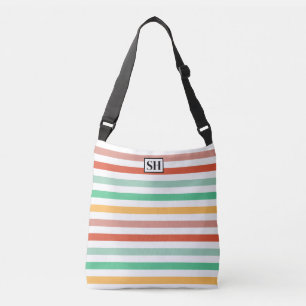 Ajustable Sac fourre-tout monogrammé à rayures de bonbon