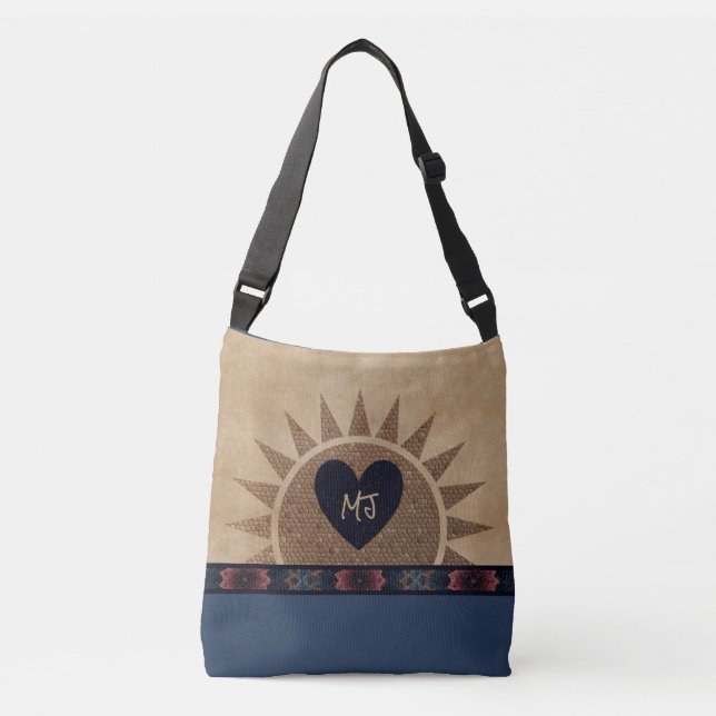 Ajustable Sac fourre-tout monogramme de style sud-ouest avec (Devant)