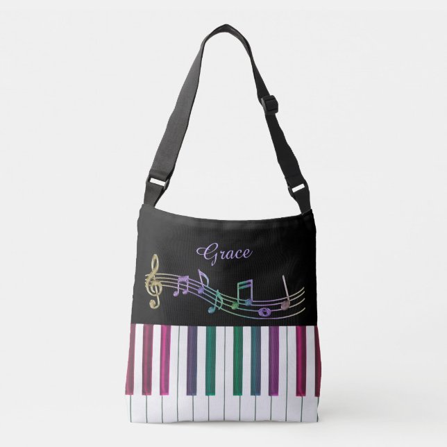 Ajustable Sac fourre-tout personnalisé à musique de piano (Devant)