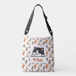 Ajustable Sac fourre-tout Personnalisé Chat Peeking Cute