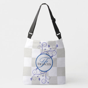 Ajustable Sac fourre-tout Personnalisé Monogramme Blanc Et B