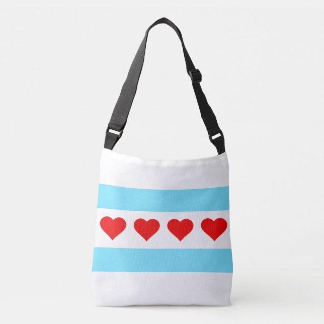 Ajustable Sac honorifique de Crossbody de drapeau de coeur (Devant)