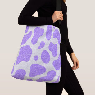 Ajustable Violet partout sur la vache Sac fourre-tout d'impr