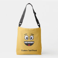 Visage souriant avec sac de carrosserie à bouche o