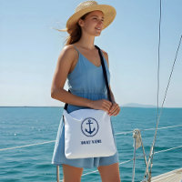 Votre nom de bateau Sac à bandoulière Ancre de mer