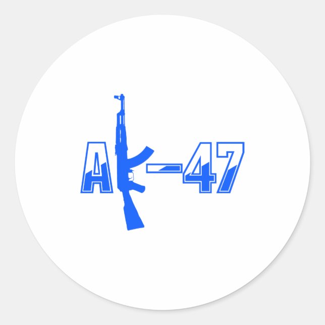 AK-47 AKM Assault Rifle Logo Blue.png Runder Aufkleber (Vorderseite)