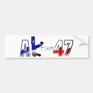 AK-47 AKM Sturmgewehr Logo Rot Weiß und Blau.pn Autoaufkleber