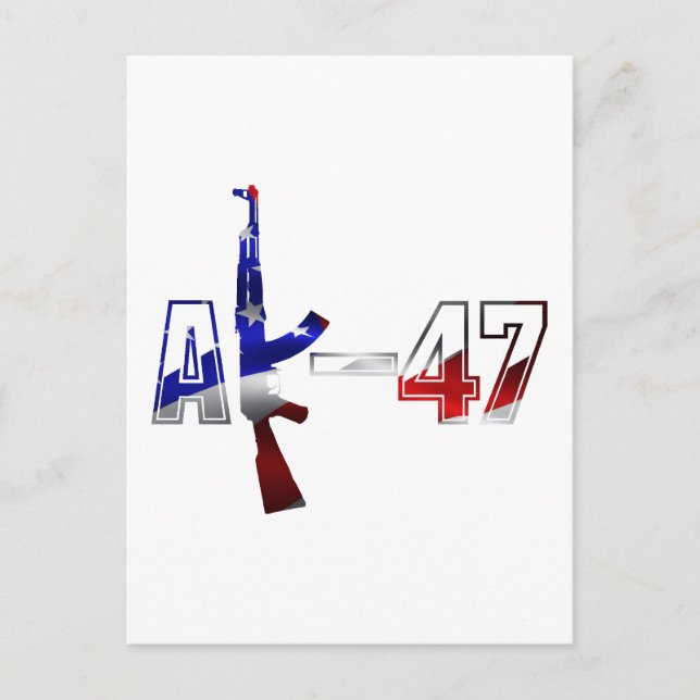 AK-47 AKM Sturmgewehr Logo Rot Weiß und Blau.pn Postkarte (Vorderseite)