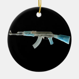AK-47 Negativ Blau Keramikornament