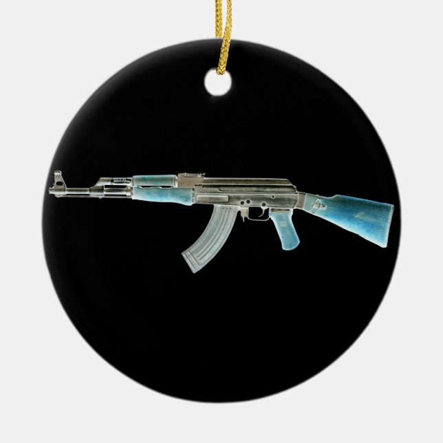 AK-47 Negative Blue Keramikornament (Vorne)