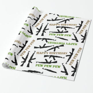 AK-47 Themed Birthday Wrapping Paper Geschenkpapier