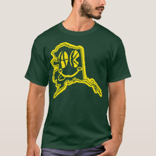 AK Eyes Alaska Grunge lächelnd Gesicht gelb T-Shirt
