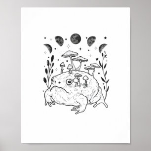 Akademie Mond Witchy Goblincore Ästhetik Frosch Poster