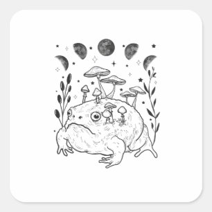 Akademie Mond Witchy Goblincore Ästhetik Frosch Quadratischer Aufkleber