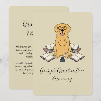 Akademische Golden Retriever Abschlussanzeige Einladung