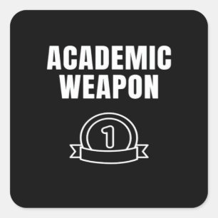 Akademische Waffe - Inspirationsüberwachter Sonnen Quadratischer Aufkleber