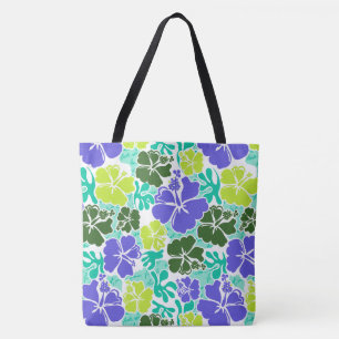 Akahai Hawaiian Hibiskus Tropical Floral Beach Bag Tasche