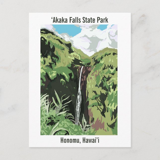 Akaka Falls Hawaii Waterfall Tropical Landscape  Postkarte (Vorderseite)