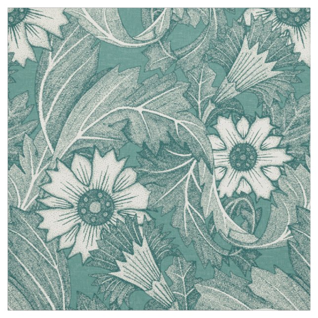 Akanthus dunkelgrün aquamarin stoff (Muster)