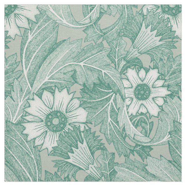 Akanthus-Grünnebel Stoff (Muster)