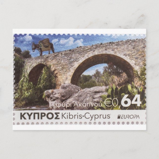 Akapnou mittelalterliche Briefmarke Europa Postkar Postkarte (Vorderseite)