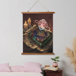 Akasha Codex - mystische esoterische Fantasy-Kunst Wandteppich Mit Holzrahmen