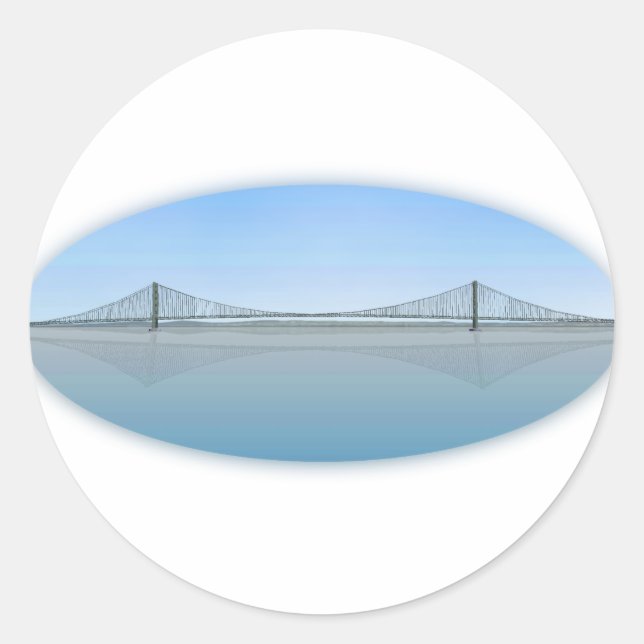 Akashi Kaikyo Suspension Bridge: alias Pearl Bridg Runder Aufkleber (Vorderseite)