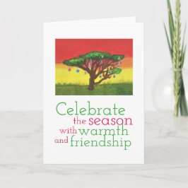 Akazien-Weihnachtsbaum Feiertagskarte