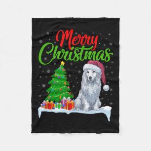 Akbash Hund Weihnachtsbaum Lichter Funny Xmas Akba Fleecedecke
