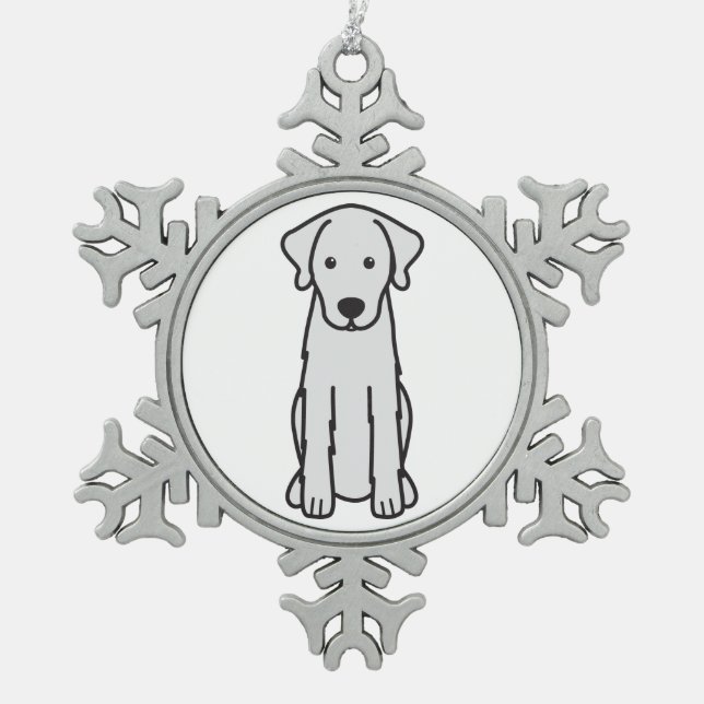 Akbash HundeCartoon Schneeflocken Zinn-Ornament (Vorderseite)