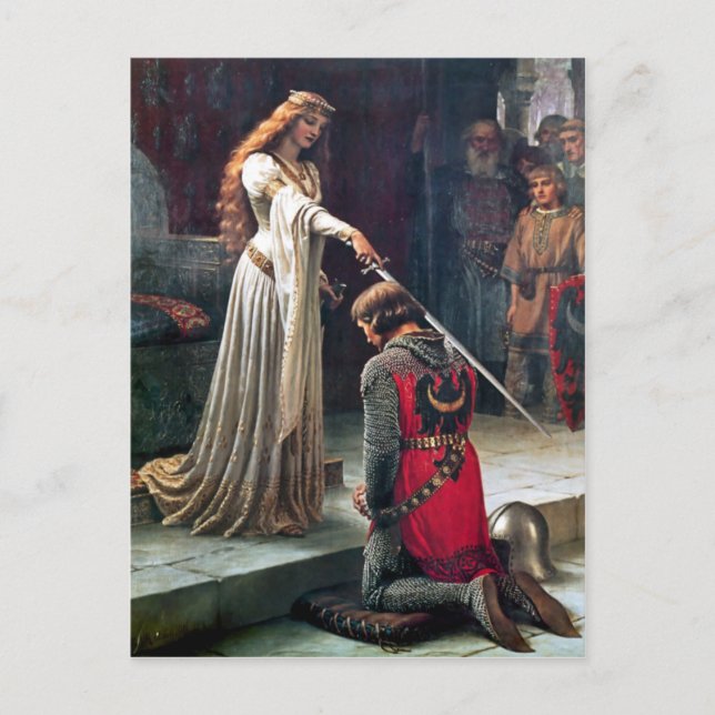 Akcolade von Edmund Blair Leighton Postkarte (Vorderseite)