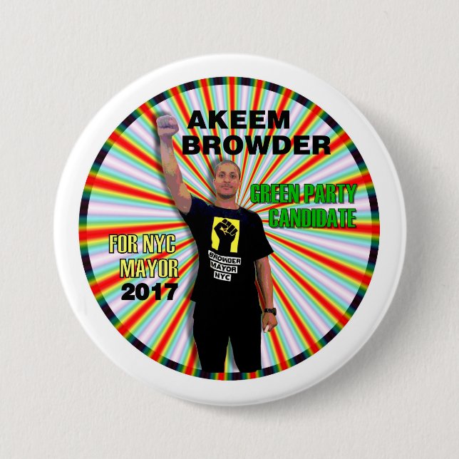 Akeem Browder für NYC Bürgermeister Button (Vorderseite)