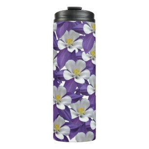 Akelei-Blumenmuster Thermosbecher