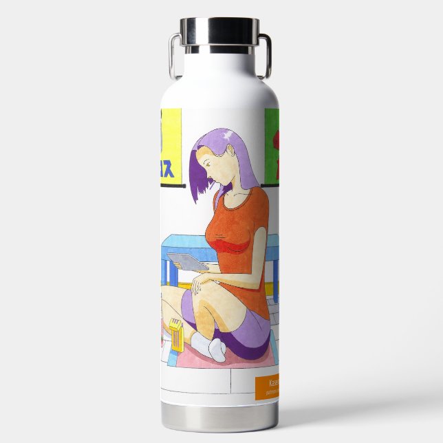 Akiko bei Zuhause Water Bottle Trinkflasche (Vorderseite)
