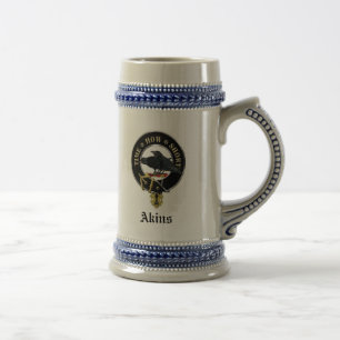 Akins Clan-Wappen u. Wappen Keramik Stein Bierglas