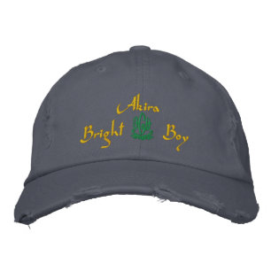 Akira Name mit englischer Bedeutung Blau Bestickte Kappe