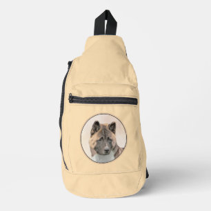 Akita American Japanese Inu Sable Painting Art Crossbody Bag