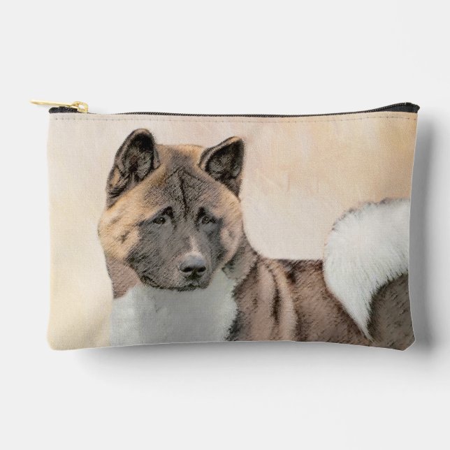 Akita American Japanese Inu Sable Painting Art Zubehörtasche (Vorderseite)