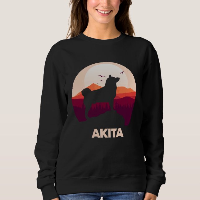 Akita and Moon Halloween Sweatshirt (Vorderseite)