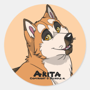 Akita-Aufkleber Runder Aufkleber