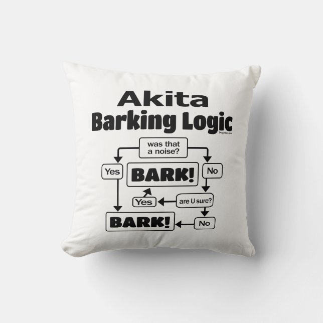 Akita Barking Logic Kissen (Vorderseite)