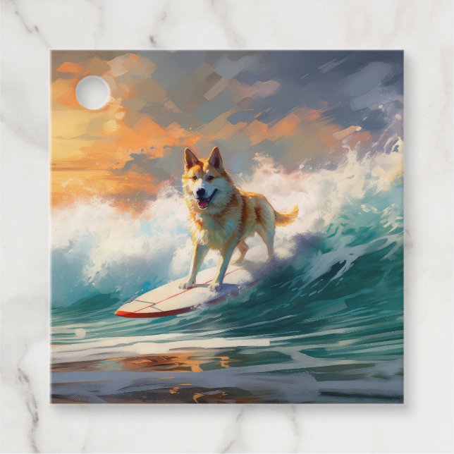 Akita Beach Surfgrafieren Geschenkanhänger (Vorderseite)