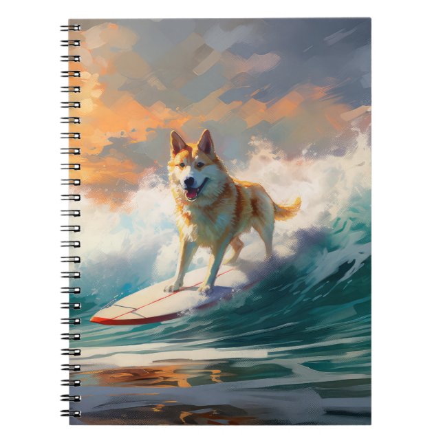 Akita Beach Surfgrafieren Notizblock (Vorderseite)