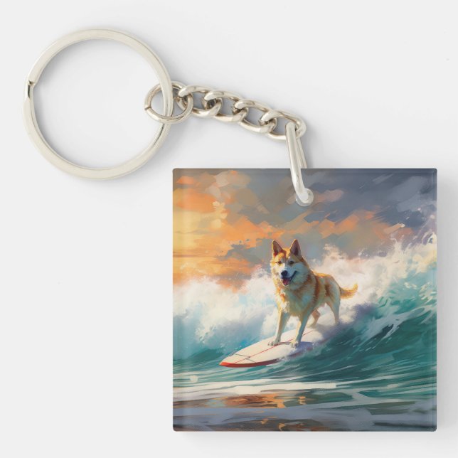 Akita Beach Surfgrafieren Schlüsselanhänger (Vorderseite)